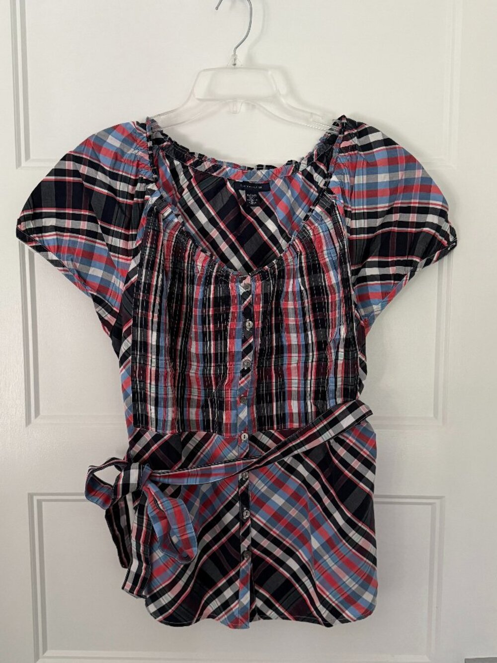 Tommy Hilfiger - Plaid Pattern Shirt with Belted Waist - XL - Picture 2 of 7